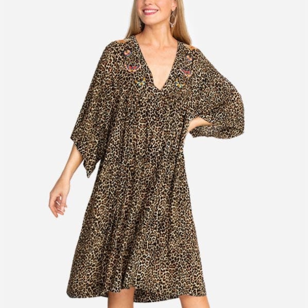 Johnny Was Butterfly Wild Embroidered Dress